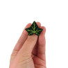 Green ivy leaf adjustable ring