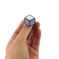 Lilac purple, grey and white hexagon ring