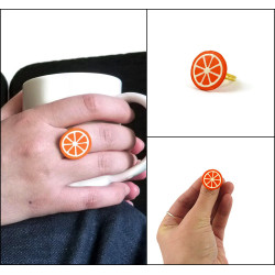 Orange slices adjustable ring