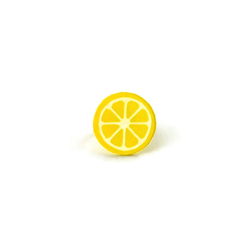 Bague en forme de rondelle de citron jaune