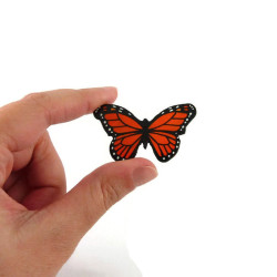 Orange and black monarch butterfly brooch