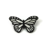 Broche en forme de papillon irisé et noir brillant
