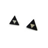 Clous d'oreilles en forme de petits triangles irisés et noirs
