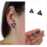 Small iridescent and black triangles ear studs