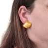 Clous d'oreilles en forme de feuilles de ginkgo jaunes