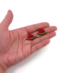 Watermelon triangular slices ear studs