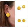 Clous d'oreilles en forme de rondelles de citron jaune