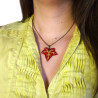 Burgundy red ivy leaf necklace