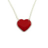 Red heart necklace with white doodles