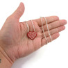 Red heart necklace with white doodles