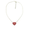 Red heart necklace with white doodles