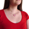 Red heart necklace with white doodles