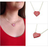 Red heart necklace with white doodles