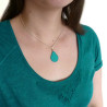 Turquoise drop necklace with aqua green doodles