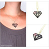 Iridescent and black big graphic diamond necklace