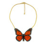 Orange and black Monarch butterfly necklace