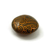 Black painted false pebble with bronze doodles magnet