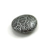 Black painted false pebble with silver doodles magnet