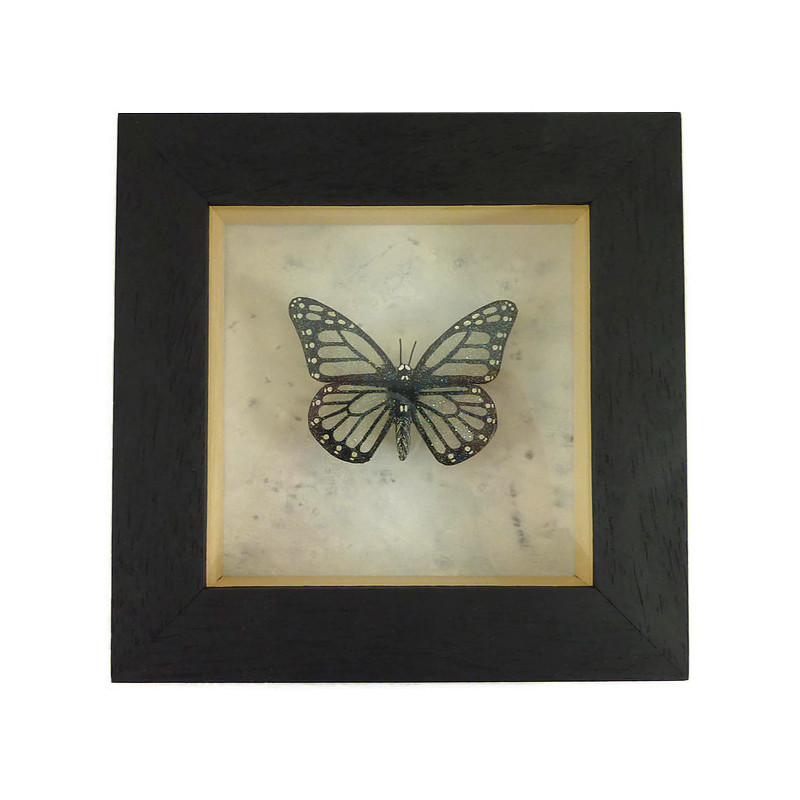 Glittery transparent and black faux fairytale butterfly box frame