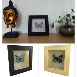 Glittery transparent and black faux fairytale butterfly box frame