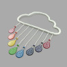 White cloud mobile with rainbow raindrops