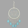 White dreamcatcher with azure blue drops