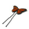 Épingle à chignon papillon Monarque orange et noir
