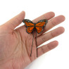 Orange and black Monarch butterfly bun pin