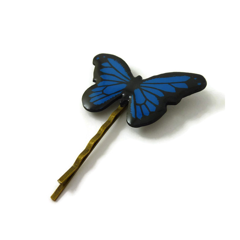 Épingle Papillon Paillettes émail - Couleurs Jaune, Rose, Bleu, Dorée, Occasion