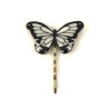 Black and white butterfly bobby pin