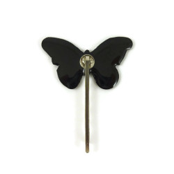 Épingle à cheveux en forme de papillon "Papilio dardanus" noir et blanc