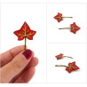 Set of 2 burgundy red ivy leaves bobby pins