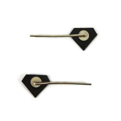 Set of 2 iridescent and black diamonds hair pins