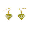 White and golden graphic diamonds earrings