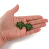 Boucles d'oreilles en forme de feuilles de lierre vertes