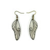 Transparent and black fairy wings dangle earrings with glitters