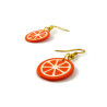 Boucles d'oreilles pendantes en forme de rondelles d'orange