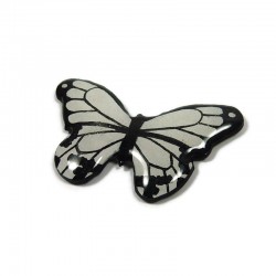 Black and white "Papilio Dardanus" butterfly magnet