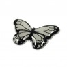 Magnet en forme de papillon "Papilio Dardanus" noir et blanc