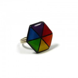 Rainbow hexagon ring