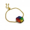 Rainbow hexagon adjustable bracelet