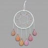 Dreamcatcher with teardrops in the colors of the lesbian pride (orange, white and pink)