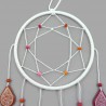 Small dreamcatcher with droplets in the colors of the lesbian pride (orange, white and pink)