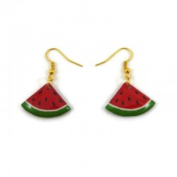 Boucles d'oreilles en forme de tranches de pastèque triangulaires