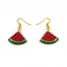Boucles d'oreilles en forme de tranches de pastèque triangulaires