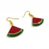 Boucles d'oreilles en forme de tranches de pastèque triangulaires