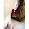 Boucles d'oreilles en forme de tranches de pastèque triangulaires