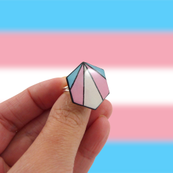 Transgender pride hexagon ring