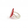 Red heart with white doodles ring