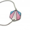 Bracelet réglable hexagonal hexagone aux couleurs de la fierté transgenre (bleu ciel, rose et blanc)